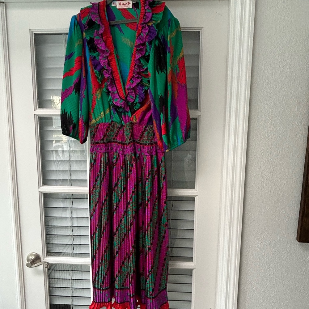 Vintage 80’s Assorti for Susan Freis chiffon midi dress
